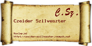 Czeider Szilveszter névjegykártya